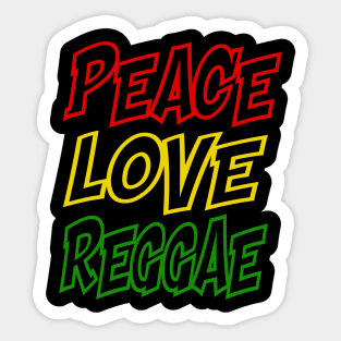 Peace Love Reggae, Good Vibes, Rasta Sticker